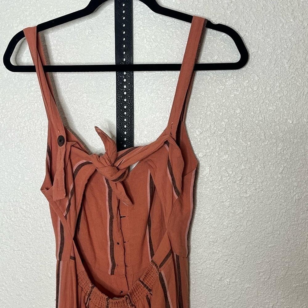 Urban Outfitters Linen Blend Striped Jumpsuit Sz Med - Picture 5 of 9